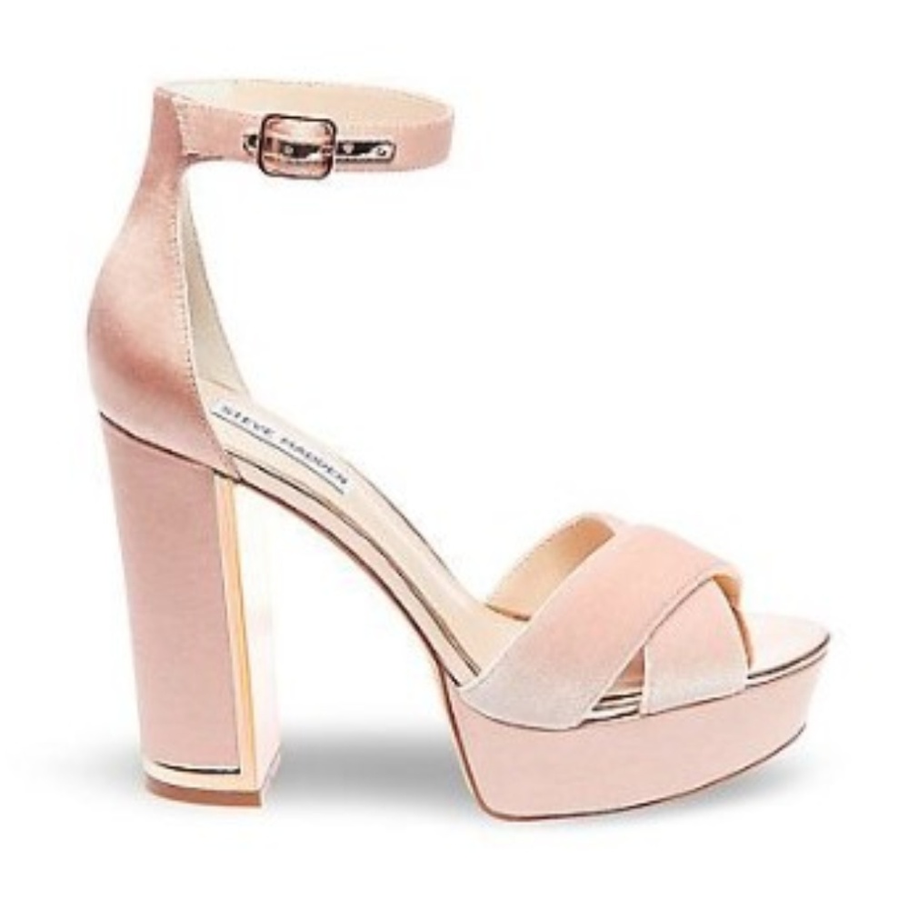 Steve Madden Rivers blush satin EUC heels 8